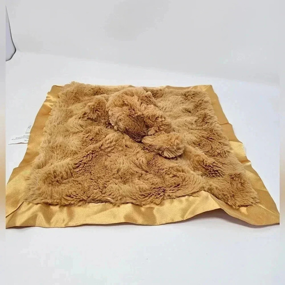 Cloud Island Brown Puppy Dog Lovey Satin Trim Swirl Baby Security Blanket 14" - Picture 4 of 7